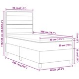  Krevet s podnicom s madracem i LED svjetlom Bež 80x200 cm Tkanina | shoptok.hr