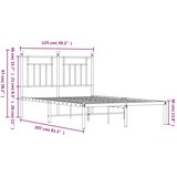  Metalni okvir za krevet s uzglavljem crni 120x200 cm | shoptok.hr