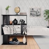 Ormarić za knjige / sobna pregrada crni 80 x 24 x 96 cm drveni | shoptok.hr
