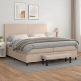 vidaXL Krevet box spring s madracem cappuccino 200x200cm umjetna koža | shoptok.hr