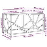  Stolić za kavu s crnom staklenom površinom 78,5x40x41 cm čelik | shoptok.hr