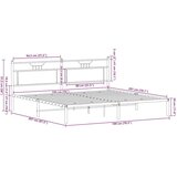  Posteljni okvir brez vzmetnice hrast 193x203 cm inženirski les, (21829352) | Shoptok.si