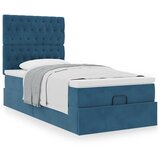 vidaXL Otomanski posteljni okvir z vzmetnicami moder 90x200cm žamet Cene