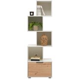 Mömax regal steps, bela, barva hrasta | Shoptok.si