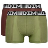 DIM COTTON 3D FLEX AIR BOXER 2x - Men's boxer briefs 2pcs - green - dark brown | Shoptok.si