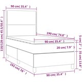  box spring s madracem LED ružičasti 90x190 cm baršunasti | shoptok.hr