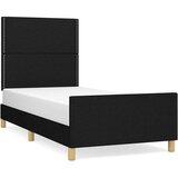  Posteljni okvir z vzglavjem črn 90x200 cm blago, (20902720) | Shoptok.si
