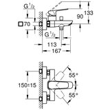 Grohe 1018130000 Cubeo stenska armatura za kad | Shoptok.si