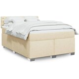vidaXL Krevet s oprugama i madracem krem 160x200 cm od tkanine | shoptok.hr
