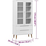  Vitrina MOLDE bijela 90 x 35 x 175 cm od masivne borovine | Eponuda.com
