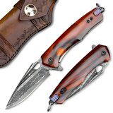  Damaskov lovački sklopivi nož HARAHU TA - 29050 - Smeđa KP29050 | shoptok.hr