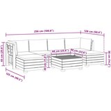  7 kom. Set vanjskih sofa Čvrsto drvo akacije Smeđa | shoptok.hr