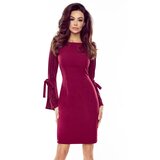 Numoco Elegant dress with brocade sleeves Bergamo - burgundy