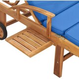  Ležalnik z blazino trdna tikovina moder, (20662806) | Shoptok.si