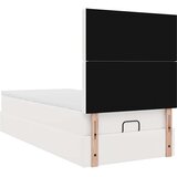 vidaXL Otomanski posteljni okvir z vzmetnico bel 90x190 cm um. usnje | Shoptok.si
