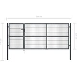 vidaXL Vrtna vrata s stebrički jeklo 350x120 cm antracitna | Shoptok.si