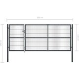 vidaXL vrtna vrata sa stupovima čelična 350 x 120 cm antracit | shoptok.hr