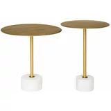 House Nordic Kovinske okrogle stranske mizice v kompletu 2 ks ø 41 cm Lecco –