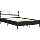  Okvir kreveta crni 140 x 200 cm od konstruiranog drva i metala | shoptok.hr