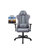 AROZZI gaming stol Torretta mehka tkanina - siva + podlaga za miško | Shoptok.si