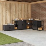 vidaXL polica za skladištenje hrane crna 60 x 50 x 92 cm čelik | shoptok.hr