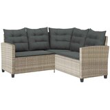  Vrtna sofa sa stolom i jastucima L-oblika svijetlosiva poli ratan | shoptok.hr