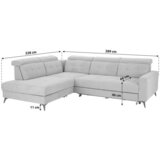 Premium Living sedežna garnitura barletta, siva, ležišče, predal | Shoptok.si