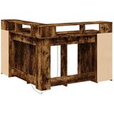  Radni stol s LED svjetlima boja hrasta 130x130x91 cm drveni | shoptok.hr