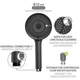 Wenko Mat črna plastična tuš ročka ø 12 cm Softwater – | Shoptok.si