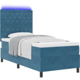  LED Box Spring Postelja Temno modra 90 x 190 cm blago, (5000126404) | Shoptok.si
