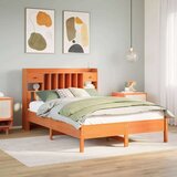 vidaXL Knjižna postelja brez vzmetnice vošč. rjava 140x200 cm borovina | Shoptok.si