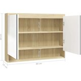 vidaXL kupaonski ormarić s ogledalom 80x15x60 cm MDF bijeli i hrast | shoptok.hr
