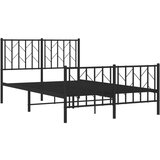 vidaXL Metalni okvir kreveta uzglavlje i podnožje crni 120x190 cm | shoptok.hr