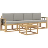  Set vanjskih sofa 5 kom. Bijela i svjetlosiva Poliester | shoptok.hr