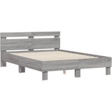  Okvir za krevet s uzglavljem boja sivog hrasta 135x190 cm | shoptok.hr