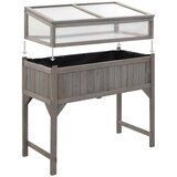 vidaXL Visoka greda z rastlinjakom 110x54x120 cm trden les jelke | Shoptok.si