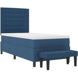 Box Vzmetna postelja z vzmetnico in klopjo modra 80x200 cm tkanina, (22083338) | Shoptok.si