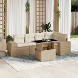 vidaXL 6-dijelni set vrtnih sofa s jastucima bež od poliratana | shoptok.hr