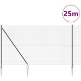 vidaXL Žična ograja s 13 koničastimi stebri, siva, 1,5x25 m, jeklo | Shoptok.si