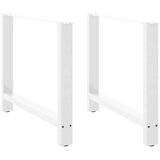  Noge za jedilno mizo bele barve 2 kosa 100 x (72-73) cm jeklo, (22123693) | Shoptok.si