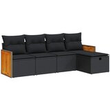 Maison Chic Seti vrtnega pohištva - Vrtna garnitura - Vrtni pohištvo set 5-delna z blazinami črn poli ratan, (21818660) | Shoptok.si