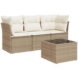  4-dijelni set vrtnih sofa s jastucima bež od poliratana | shoptok.hr