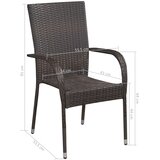  5-dijelni vrtni blagovaonski set od poliratana smeđi | shoptok.hr