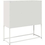 vidaXL Komoda bela 100,5x39x107 cm hladno valjano jeklo | Shoptok.si