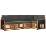 vidaXL Kotna sedežna garnitura z blazino 4 pcs Naravna in antracitna, (5000283320) | Shoptok.si