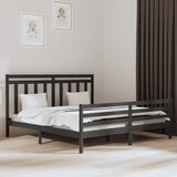 Maison Chic Posteljni okvir - Dvoposteljna postelja - Zakonska postelja siv iz trdnega lesa 200x200 cm-J5455, (21767386) | Shoptok.si