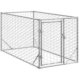 vidaXL Zunanji pasji boks z vrati 2x1x1 m pocinkano jeklo | Shoptok.si