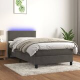 The Living Store Box spring postelja z vzmetnico LED temno siva 80x200 cm žamet - Box Spring Postelja, (21489134) Cene