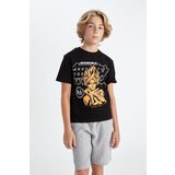 Defacto Boy's Crew Neck Printed Short Sleeve T-Shirt Cene