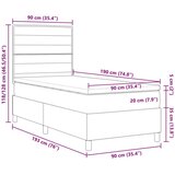 Box Spring Krevet s madracem Taupe Jednokrevetni Tkanina | shoptok.hr